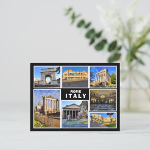 Eine Collage aus Rom, Italien Postkarte
