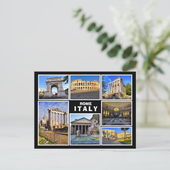 Eine Collage aus Rom, Italien Postkarte (Stehend Vorderseite)
