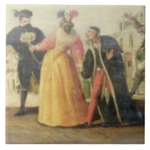 Eine Commedia- dell'arteTruppe vor einer Fliese