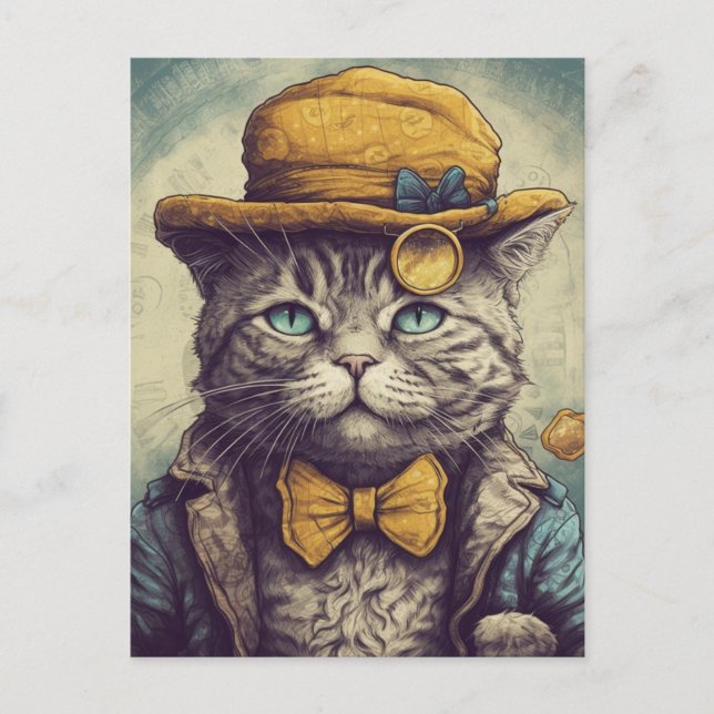 Eine Coole graue Katze-Postkarte Postkarte (Vorderseite)