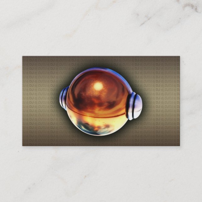 Eine coole Logo-Geschäftskarte des Gold 3D DJ Visitenkarte (Vorderseite)