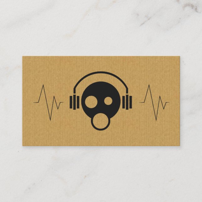 Eine coole Pappe-DJ-Ikonengeschäftskarte Visitenkarte (Vorderseite)