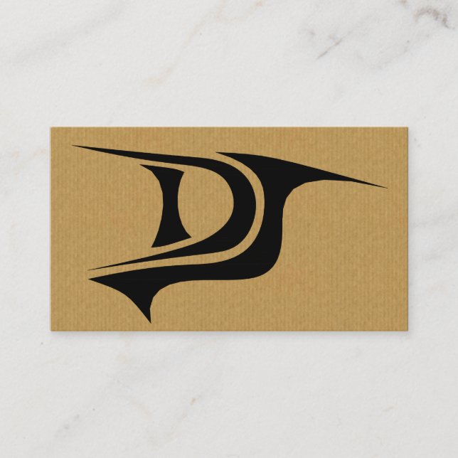 Eine coole Pappe-DJ-Initialengeschäftskarte Visitenkarte (Vorderseite)