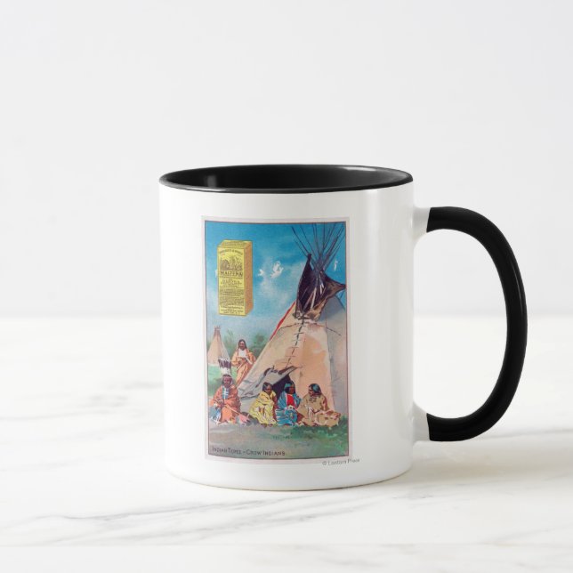 Eine Crow Indian Tepee, Maizena Product Ad Tasse (Rechts)
