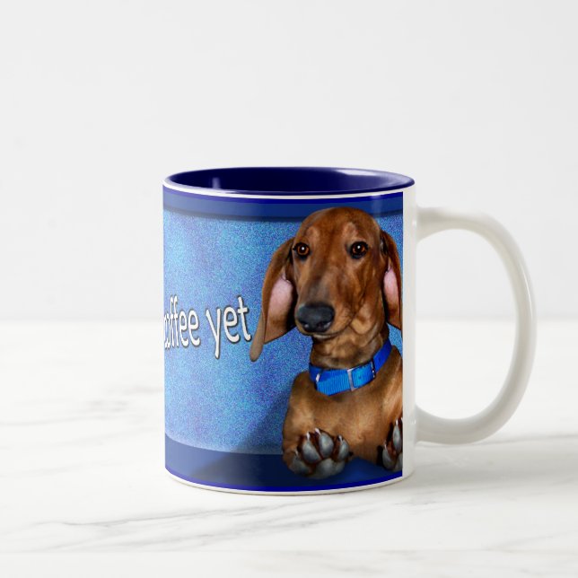Eine Dackel Coffe Schale Zweifarbige Tasse (Rechts)