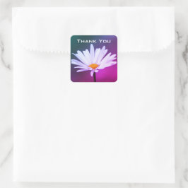 Eine Daisy-Blume Vielen Dank Quadratischer Aufkleber