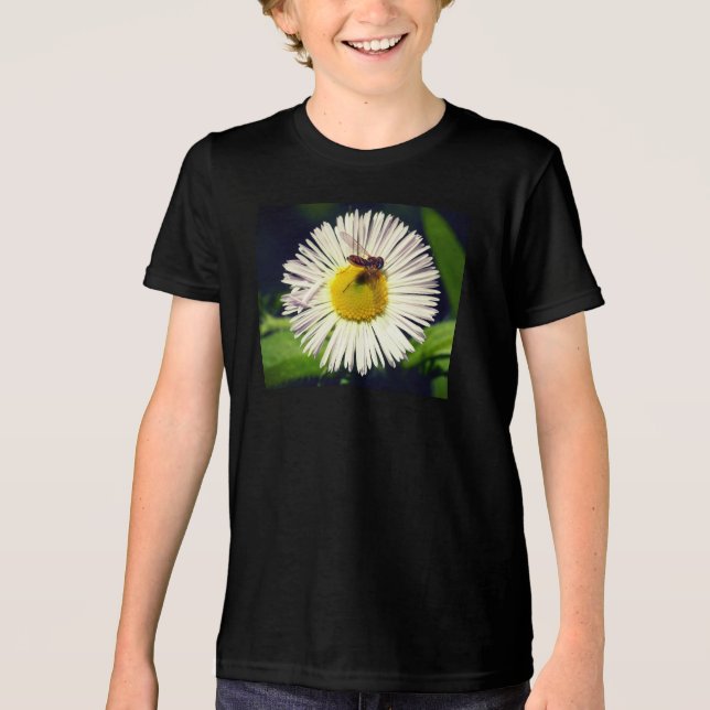 Eine daisy Flohblume und eine Biene Tri-Blend Shirt (Vorderseite)