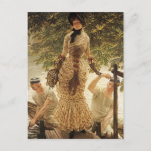 Eine Dame an der Themse Postkarte
