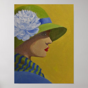eine Dame im Profil Poster