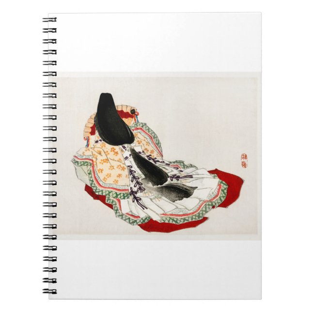 Eine Dame in einem Kimono von Kono Bairei Notizblock (Vorderseite)