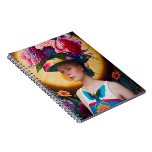 Eine Dame mit Blumenhut Notizblock