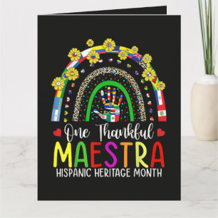 Eine dankbare Maestra-Lehrerin Hispanic Heritage M Karte
