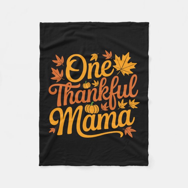 Eine dankbare Mama Herbst Mutter Blätter Erntedank Fleecedecke (Vorderseite)
