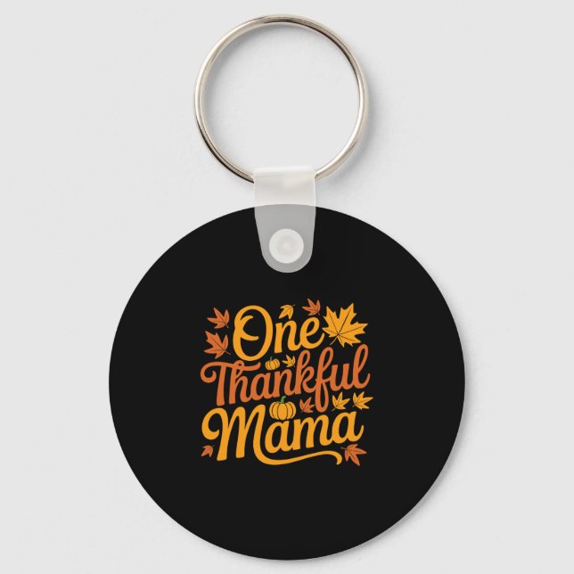 Eine dankbare Mama Herbst Mutter Blätter Erntedank Schlüsselanhänger (Vorderseite)