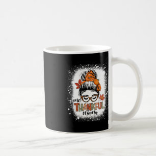 Eine dankbare Mama Messy Bun Mama Herbst Dank Kaffeetasse