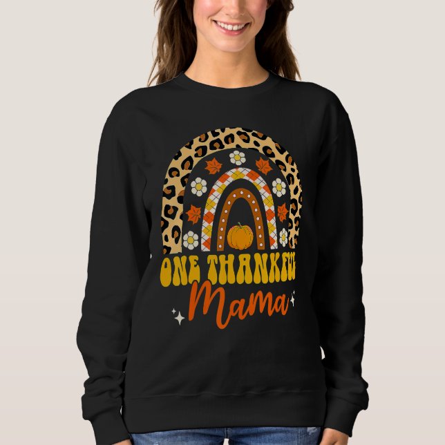 Eine dankbare Mama Regenbogen Leopard Herbst Groov Sweatshirt (Vorderseite)