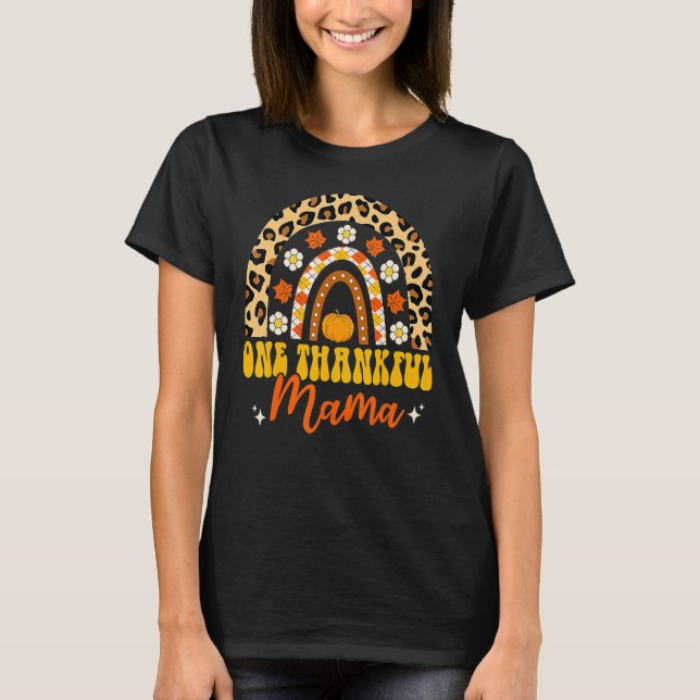Eine dankbare Mama Regenbogen Leopard Herbst Groov T-Shirt (Vorderseite)