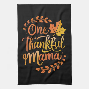 Eine dankbare Mutter Hübscher Herbst Thanksgiving Geschirrtuch
