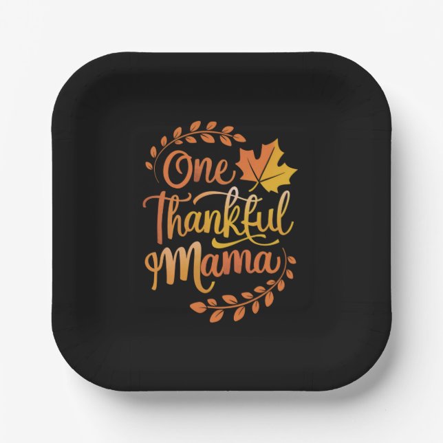 Eine dankbare Mutter Süßer Herbst Thanksgiving Her Pappteller (Vorderseite)