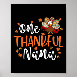 Eine dankbare Nana-Erntedank-Familie passt auf Tur Poster