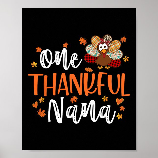 Eine dankbare Nana-Erntedank-Familie passt auf Tur Poster (Vorne)