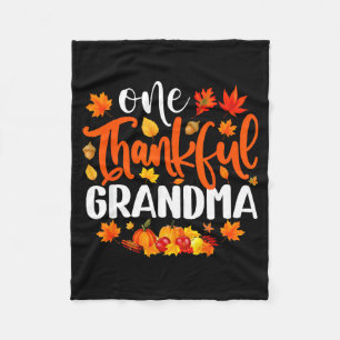 Eine dankbare Oma Lustiger Herbst Thanksgiving Fleecedecke