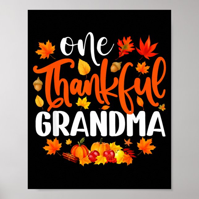 Eine dankbare Oma Lustiger Herbst Thanksgiving Poster (Vorne)