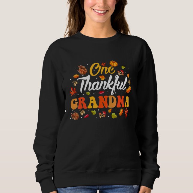 Eine dankbare Oma Truthahn Herbst Blätter Herbst T Sweatshirt (Vorderseite)