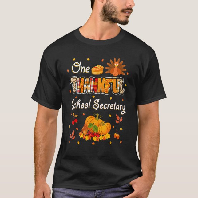 Eine dankbare Schulsekretärin Herbst Dankfest T-Shirt (Vorderseite)