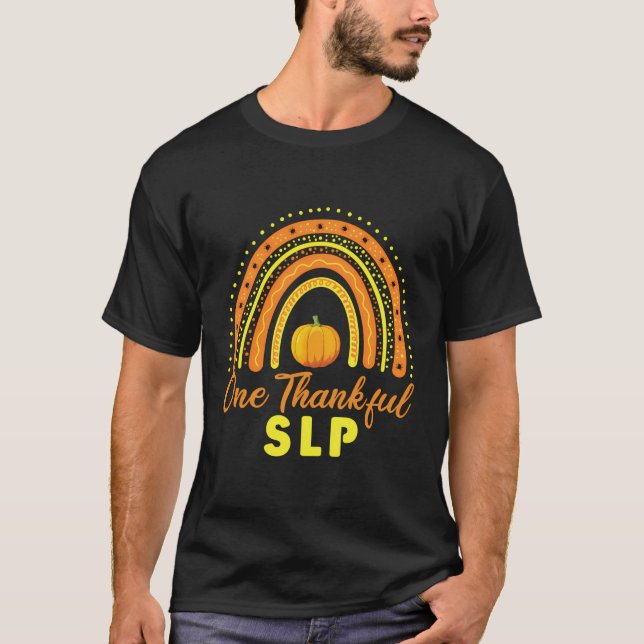 Eine dankbare Slp Leopard Rainbow Erntedank Spee T-Shirt (Vorderseite)