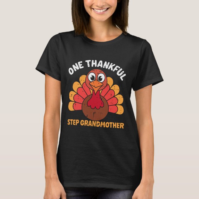 Eine dankbare Stief-Großmutter Truthahn Lustig Dan T-Shirt (Vorderseite)