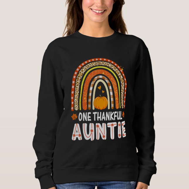 Eine dankbare Tante Regenbogen Leopard Herbst Herb Sweatshirt (Vorderseite)