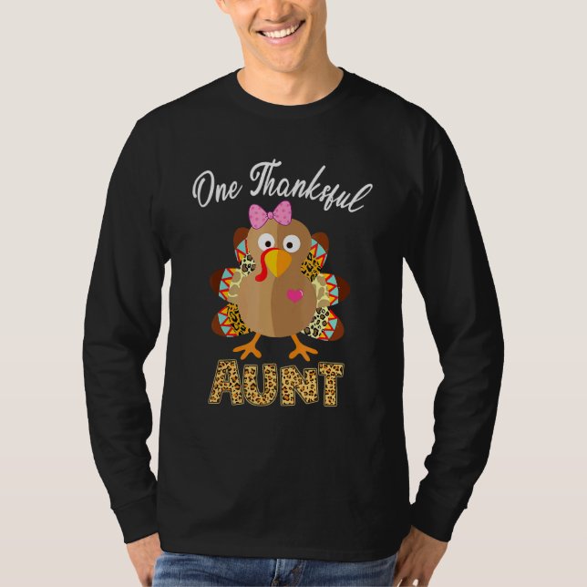 Eine dankbare Tante Türkei Familie Leopart Thankgi T-Shirt (Vorderseite)
