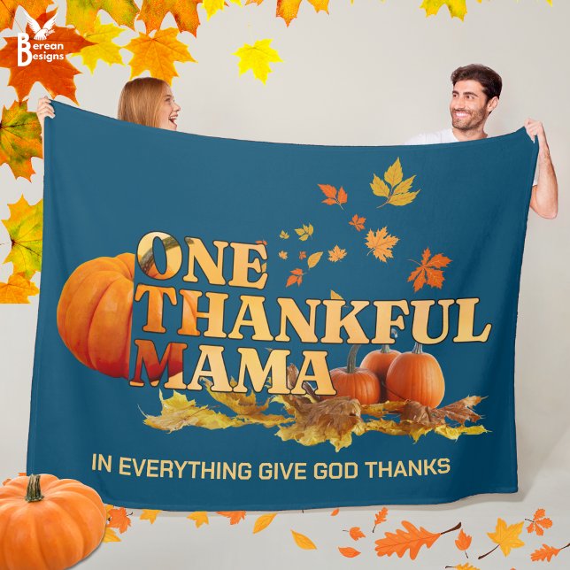 EINE DANKFUL MAMA MAMA Stilvoller Erntedank Fleecedecke (Cozy ONE THANKFUL MAMA Thanksgiving Fall Blanket with CUSTOMIZABLE Christian quote. Great mom gift.)