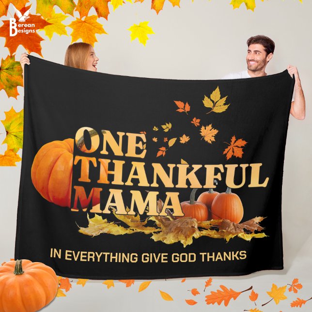 EINE DANKFUL MAMA MAMA Stilvoller Erntedank Fleecedecke (Cozy ONE THANKFUL MAMA Thanksgiving Fall Blanket with CUSTOMIZABLE Christian quote. Great mom gift.)
