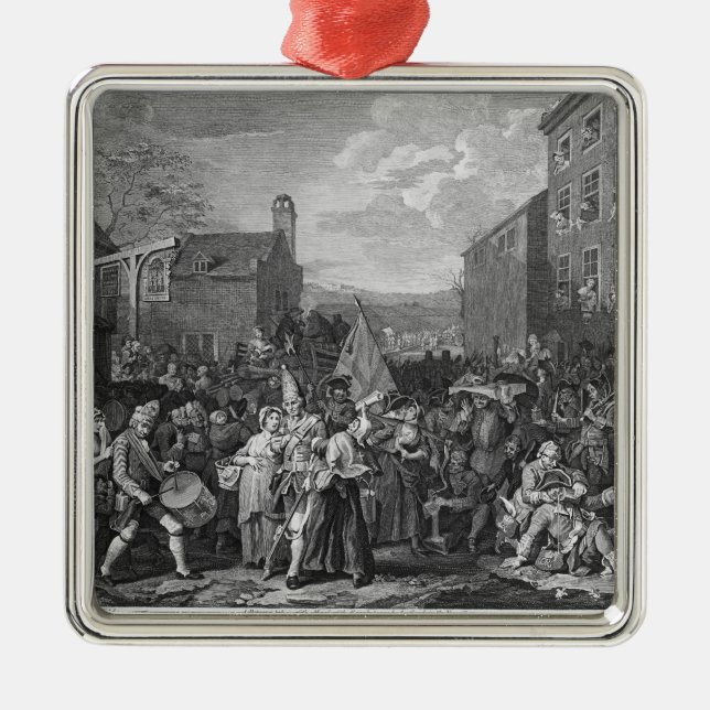 Eine Darstellung des März des Schutzes Silbernes Ornament (Vorne)