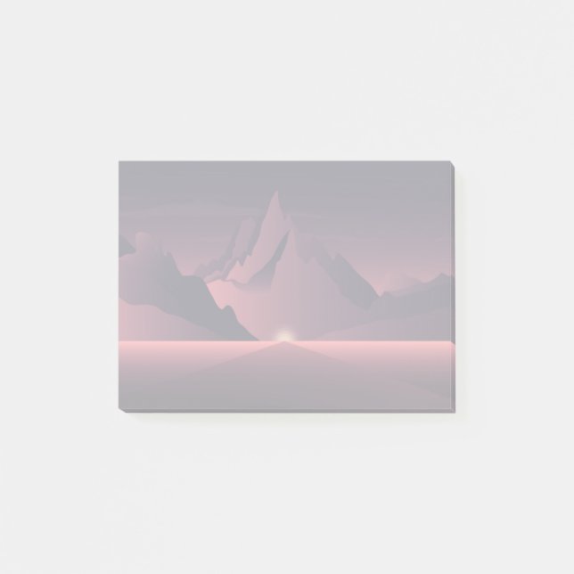 Eine Darstellung des Sonnenuntergangs auf den Berg Post-it Klebezettel (Vorderseite)