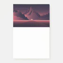 Eine Darstellung des Sonnenuntergangs auf den Berg Post-it Klebezettel