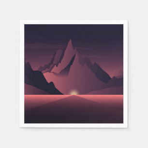 Eine Darstellung des Sonnenuntergangs auf den Berg Serviette