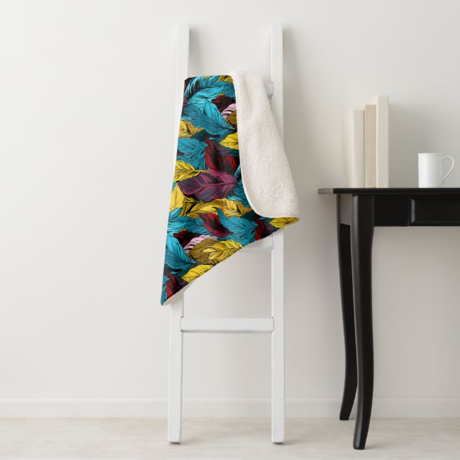 eine Decke mit Blattmuster Sherpadecke (Beispiel)