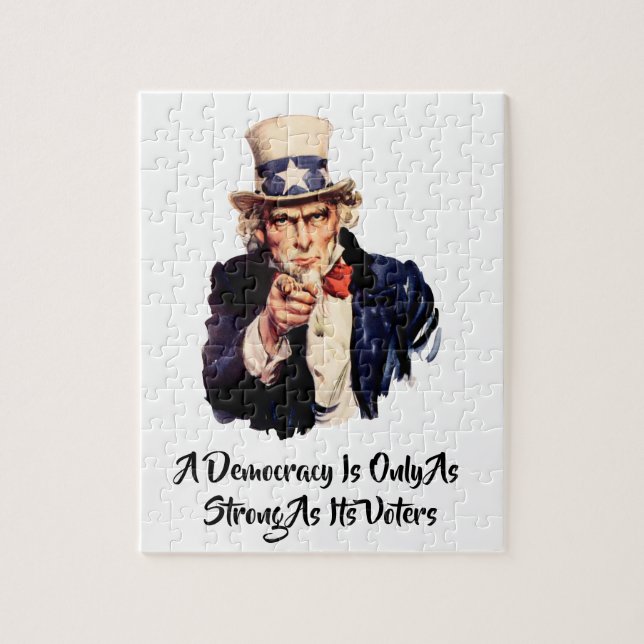 Eine Demokratie ist nur so stark wie ihre Wähler Puzzle (Vertikal)