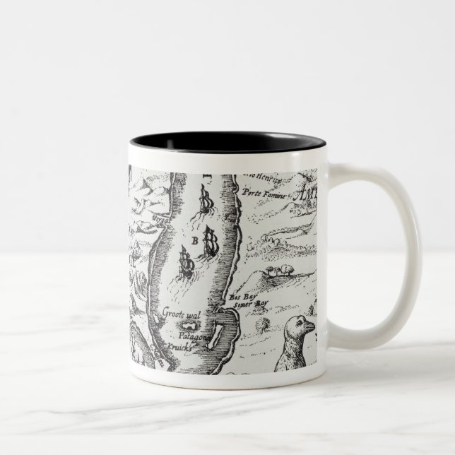Eine der frühesten Karten des Magellan Zweifarbige Tasse (Rechts)
