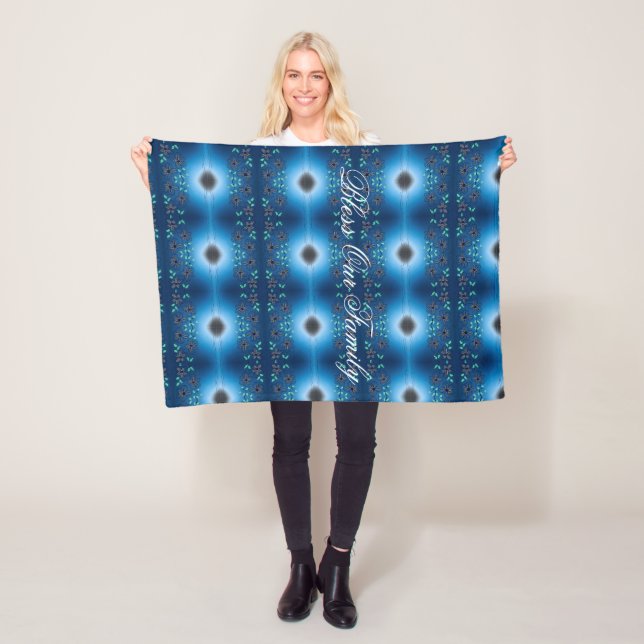 Eine Designer-Blau-Fleece-Decke Fleecedecke (Beispiel)