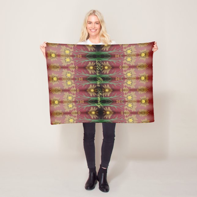 Eine Designer-Rose mit farbenfroher Fleece Blanket (Beispiel)