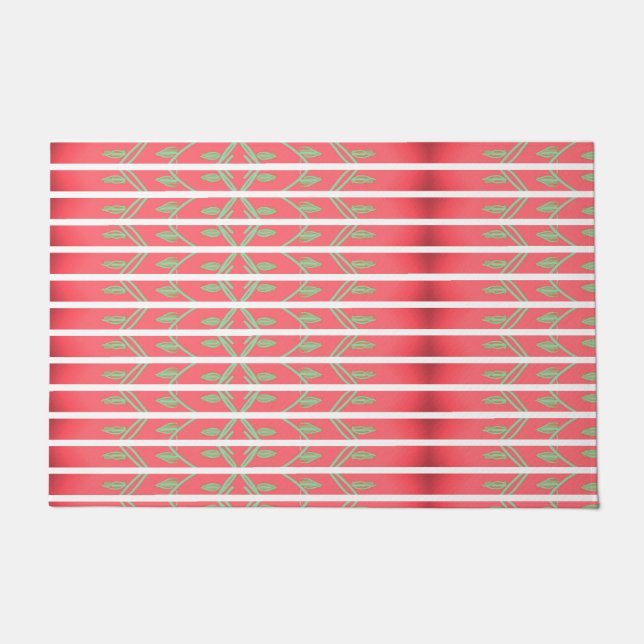 Eine Designermatte mit Minze grün und rosa Fußmatte (Vorderseite)