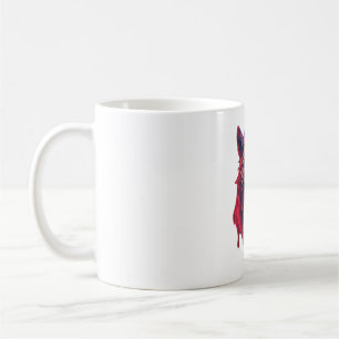 Eine detaillierte Abbildung Gesicht böse ninja wol Kaffeetasse