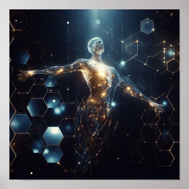 Eine digitale Lebensform, die sich im virtuellen R Poster (Vorne)