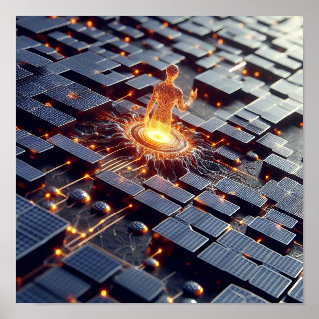 eine digitale Lebensform, die von Computerchips au Poster (Vorne)