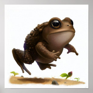 Eine digitale Malerei eines jungen Niedlichen Toad Poster