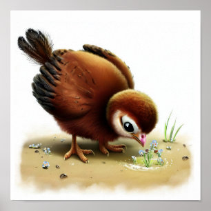 Eine digitale Malerei eines Niedlichen jungen indi Poster